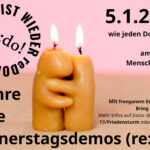Zwei Jahre neue Donnerstagsdemos (re:do!) am am 05. 01. 2023., ab 18:00 am Platz der Menschenrechte in Wien