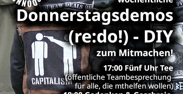 Auch 2025 wöchentliche Donnerstagsdemos (re:do!) DIY zum Mitmachen